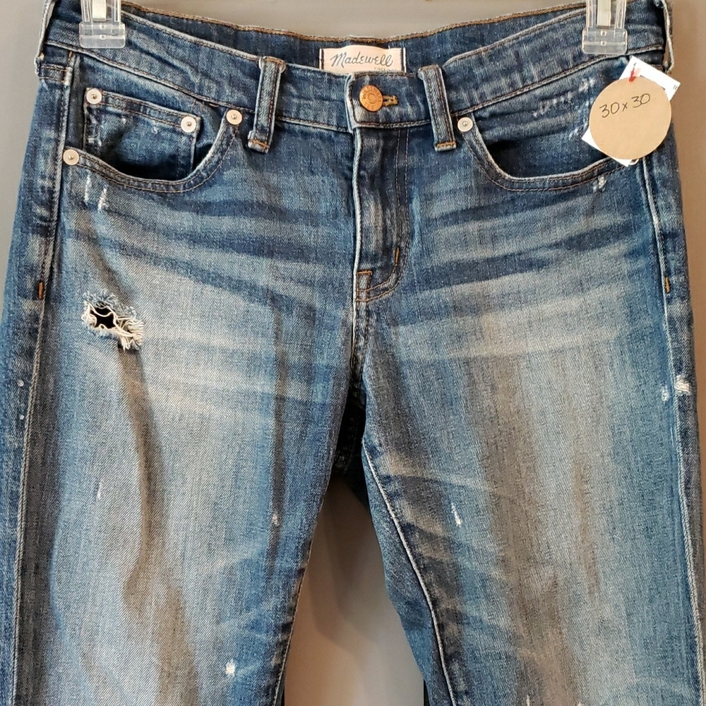 Madewell Straight Leg Jeans with Vintage Fading